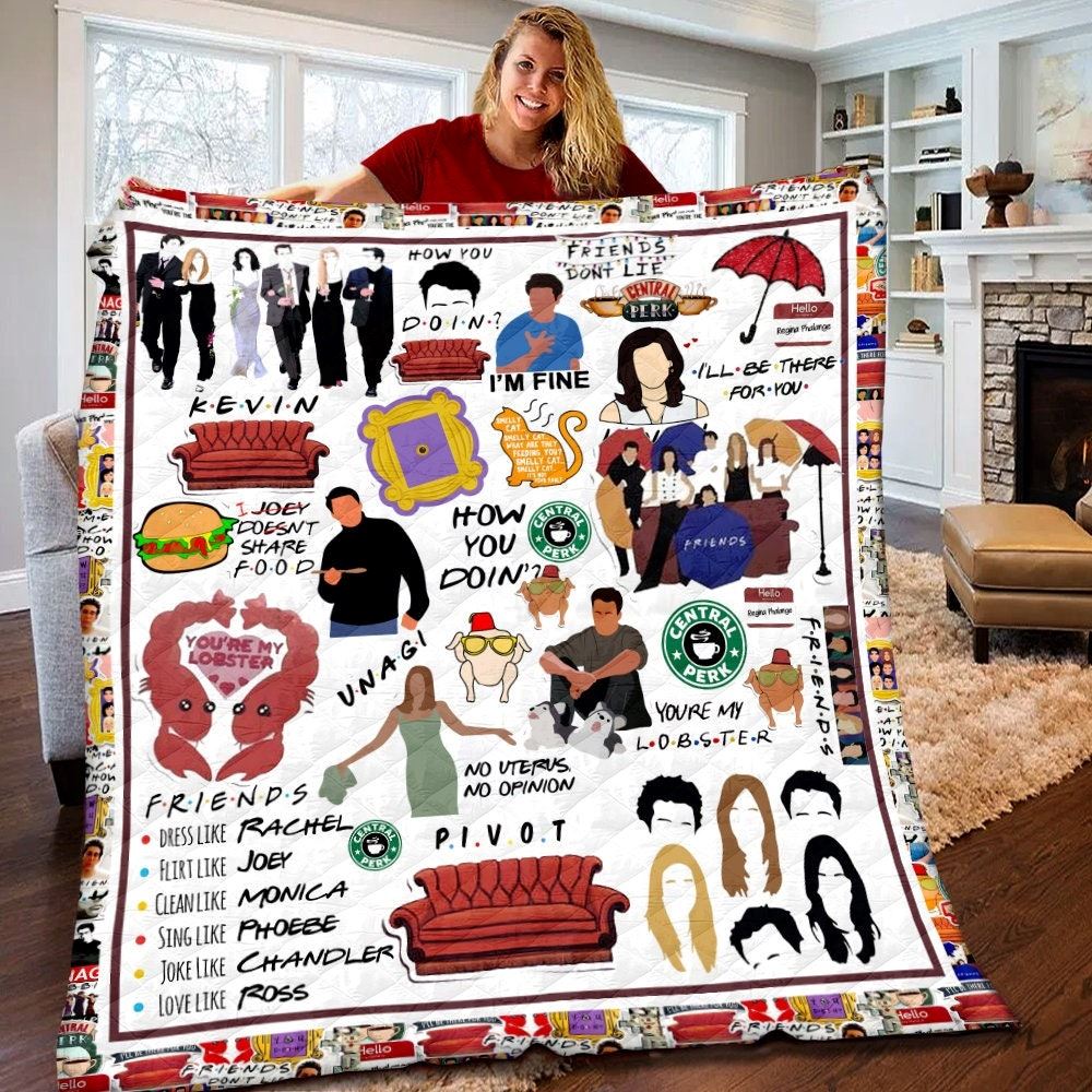 Personalized Friends Quilt Friends Fleece Blanket Friends Movie Series Gifts Friends Movie Series Christmas Gifts