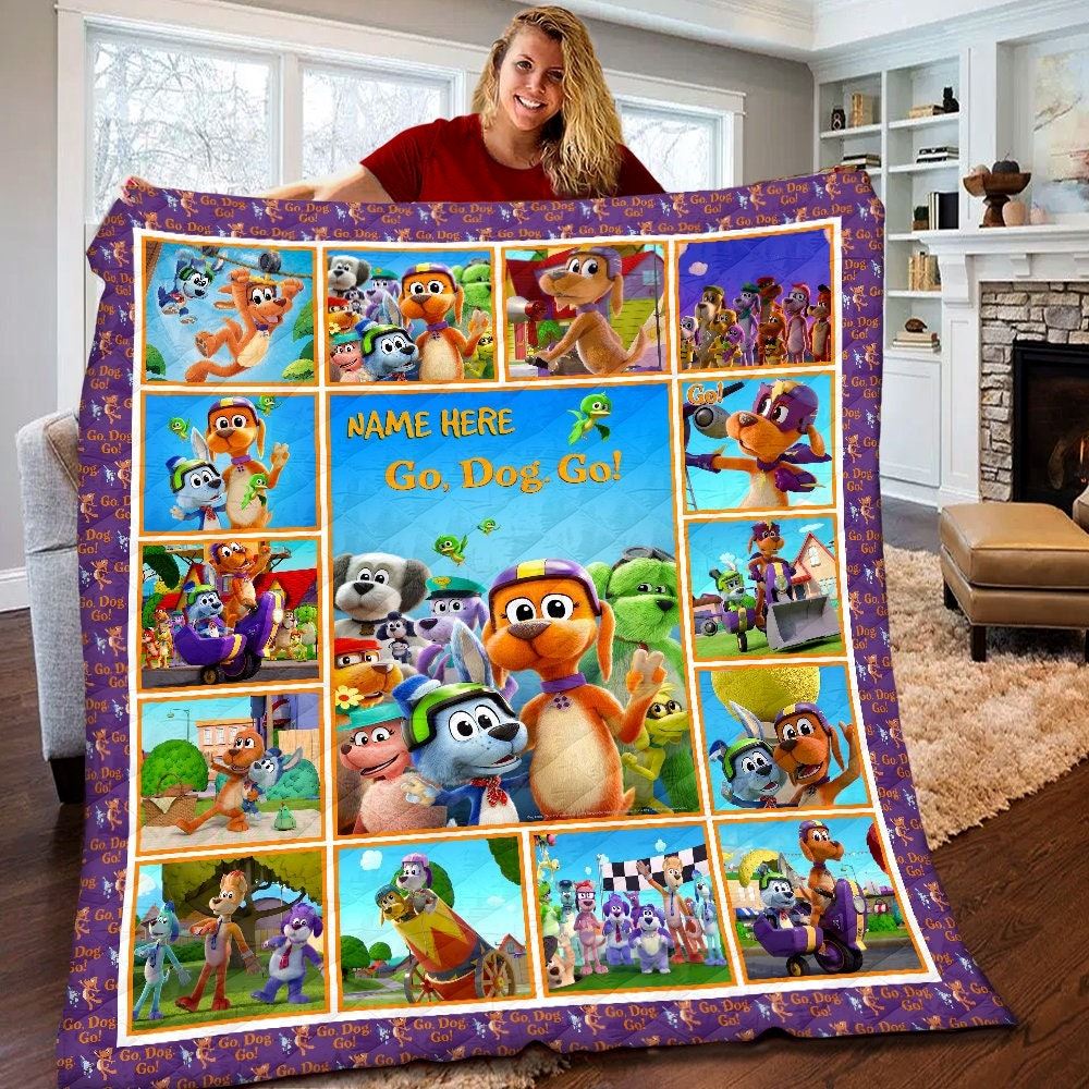 Personalized Go Dog Go Quilt Go Dog Go Fleece Blanket Go Dog Go Birthday Gifts For Toddlers Go Dog Go Christmas Gifts For Kids