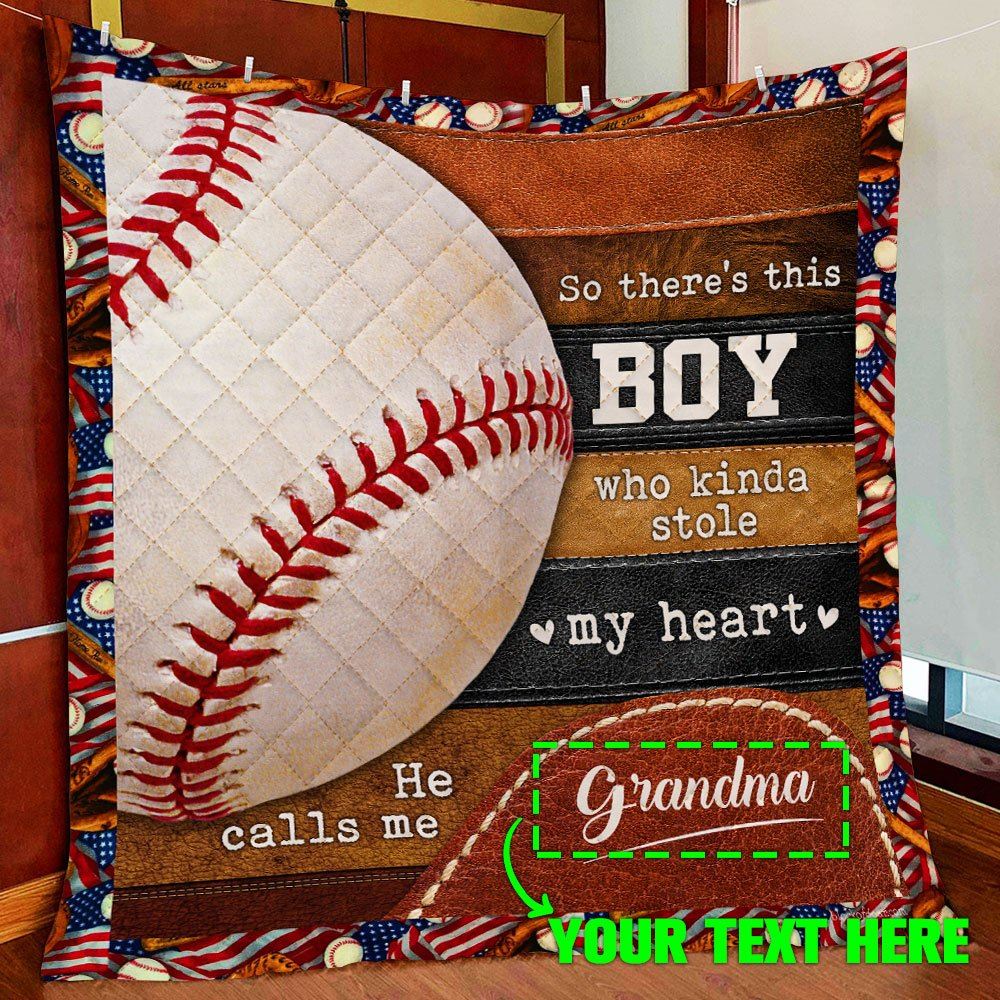 Personalized Grandma To Grandson Custom Name Quilt Blanket