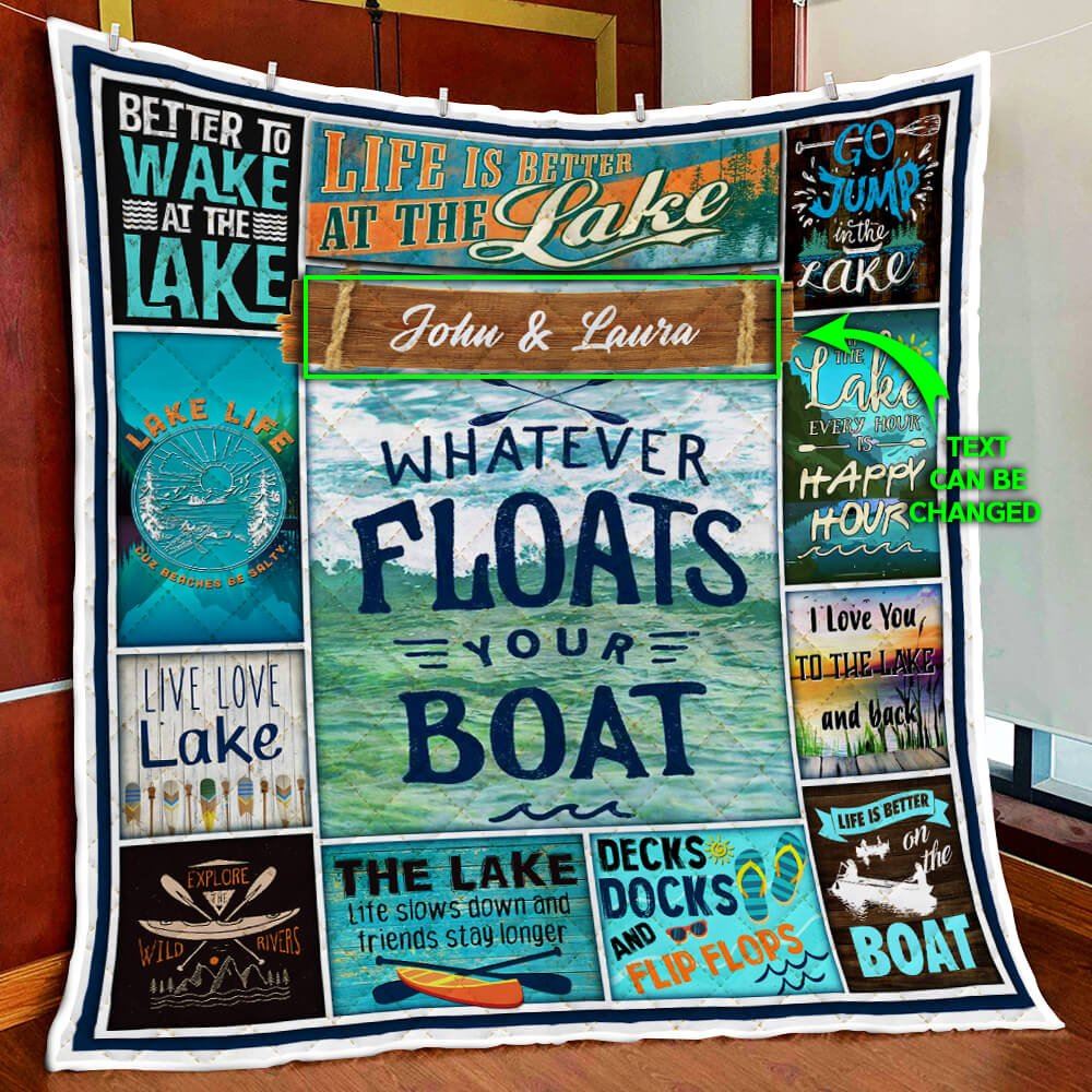 Personalized Lake Home Quilt Blanket