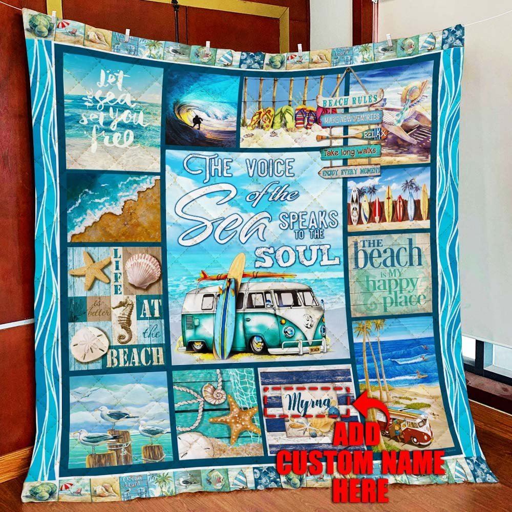 Personalized Life Is Better At The Beach Quilt Blanket