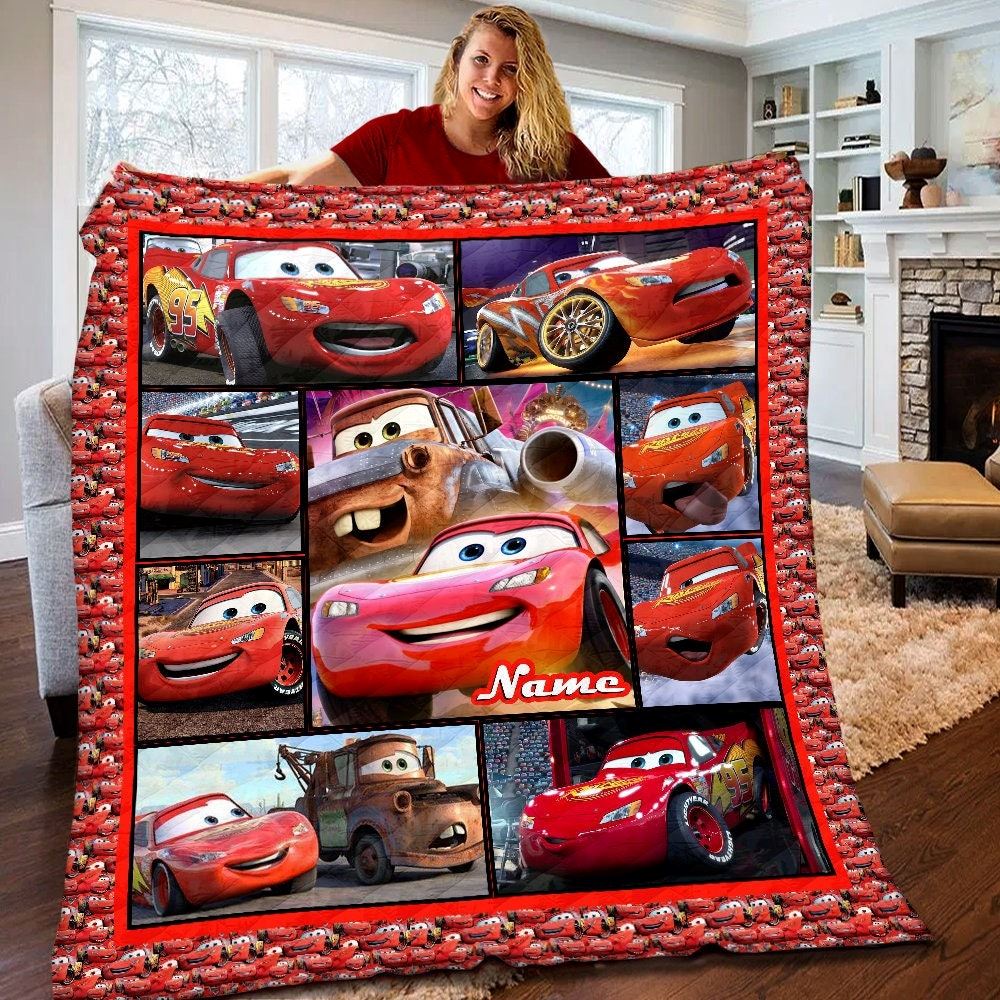 Personalized Lightning Mcqueen Quilt Lightning Mcqueen Fleece Blanket Cars Birthday Gifts For Toddlers Cars Christmas Gifts For Kids