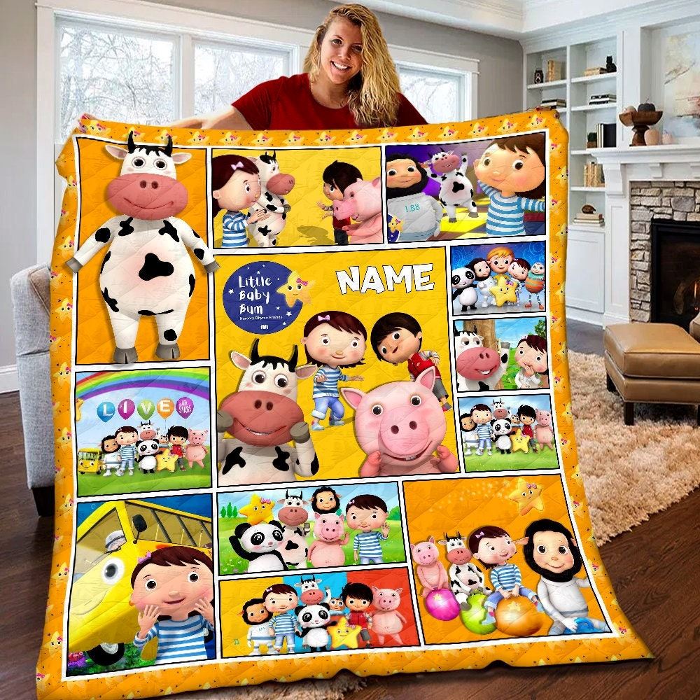 Personalized Little Baby Bum Quilt Little Baby Bum Fleece Blanket Little Baby Bum Birthday Gifts Little Baby Bum Gifts For Kids