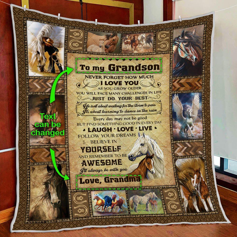 Personalized Love Horse Quilt Blanket