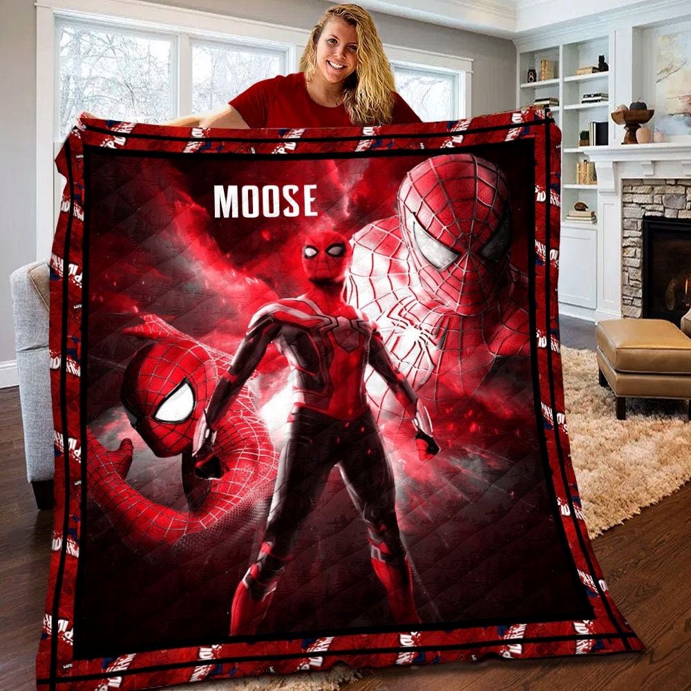 Personalized Marvel Spiderman Quilt Spiderman Fleece Blanket Spiderman Birthday Theme Party Spiderman Christmas Gift For Kids K89rw