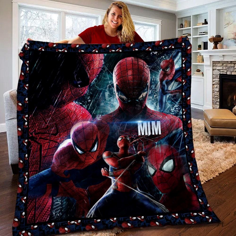 Personalized Marvel Spiderman Quilt Spiderman Fleece Blanket Spiderman Birthday Theme Party Spiderman Christmas Gift For Kids Yrb1c