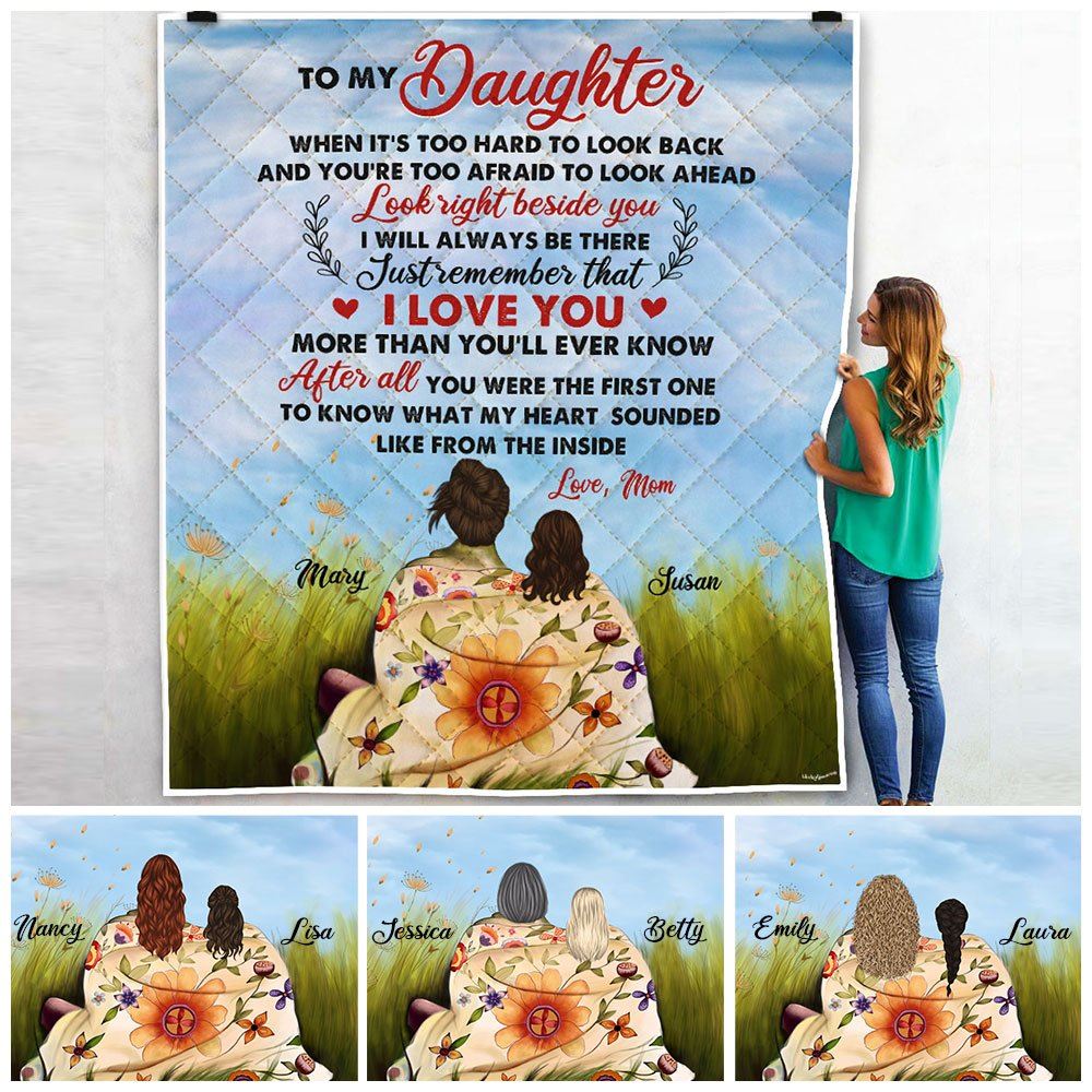 Personalized Mom And Daughter Quilt Blanket