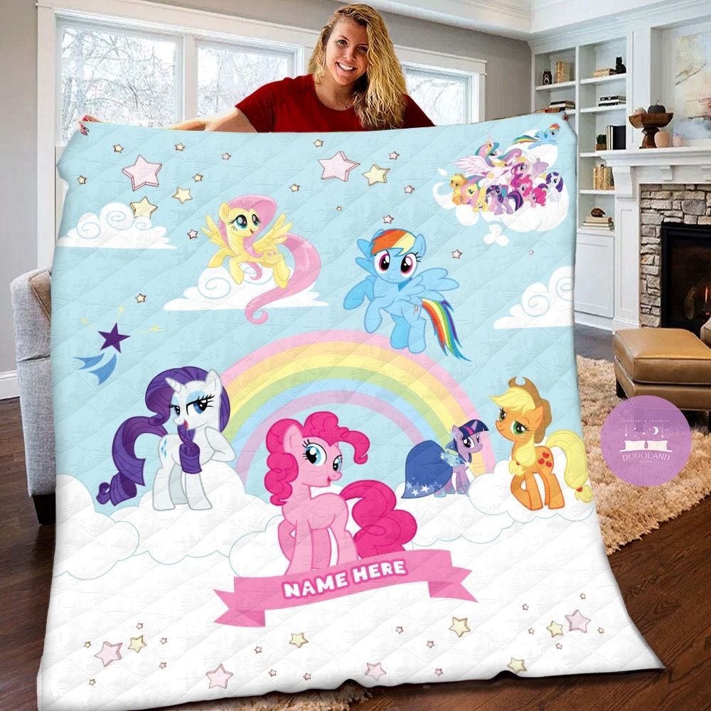 Personalized My Little Pony Quilt My Little Pony Fleece Blanket My Little Pony Birthday Gifts My Little Pony Christmas Gift For Kids