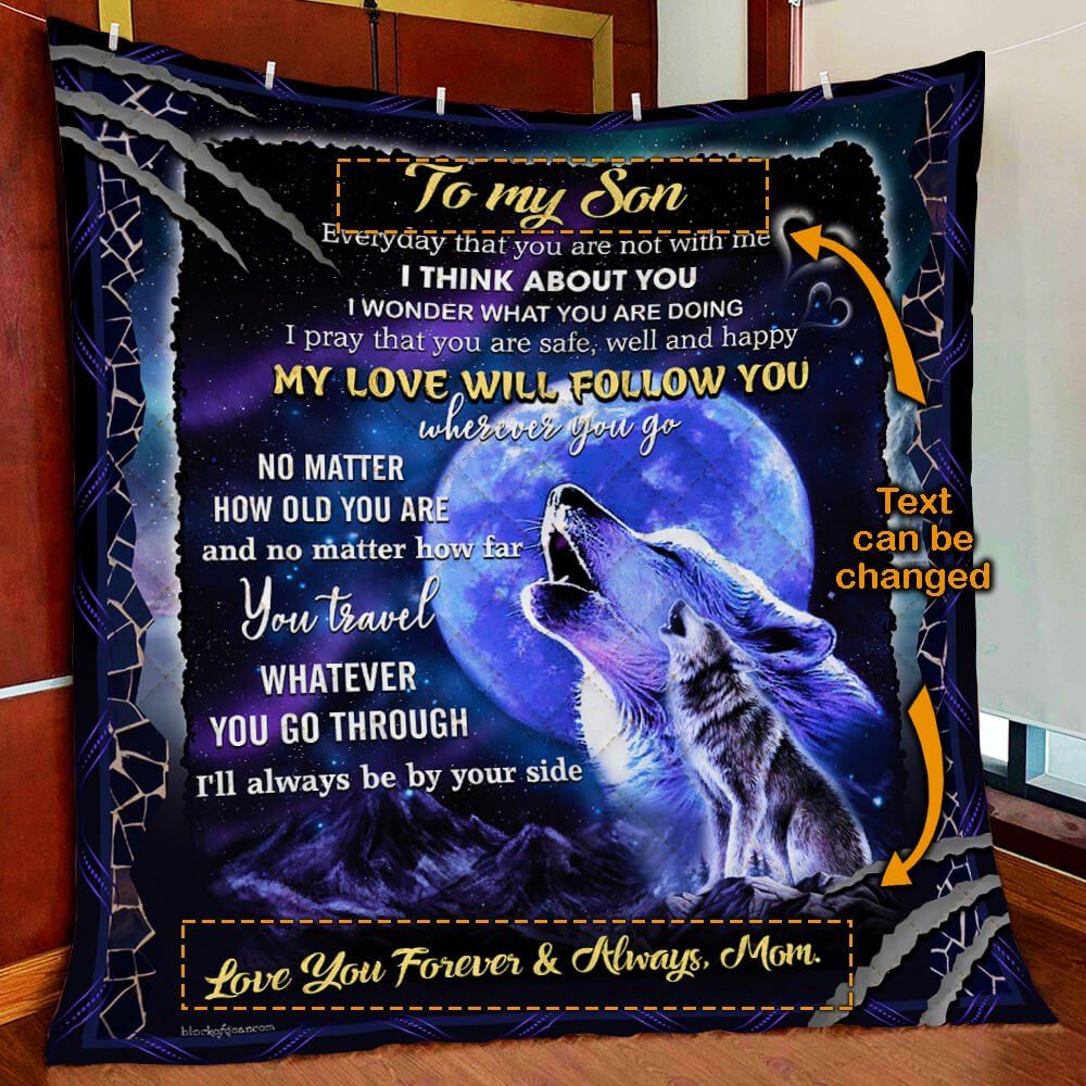 Personalized My Wolf Quilt Blanket