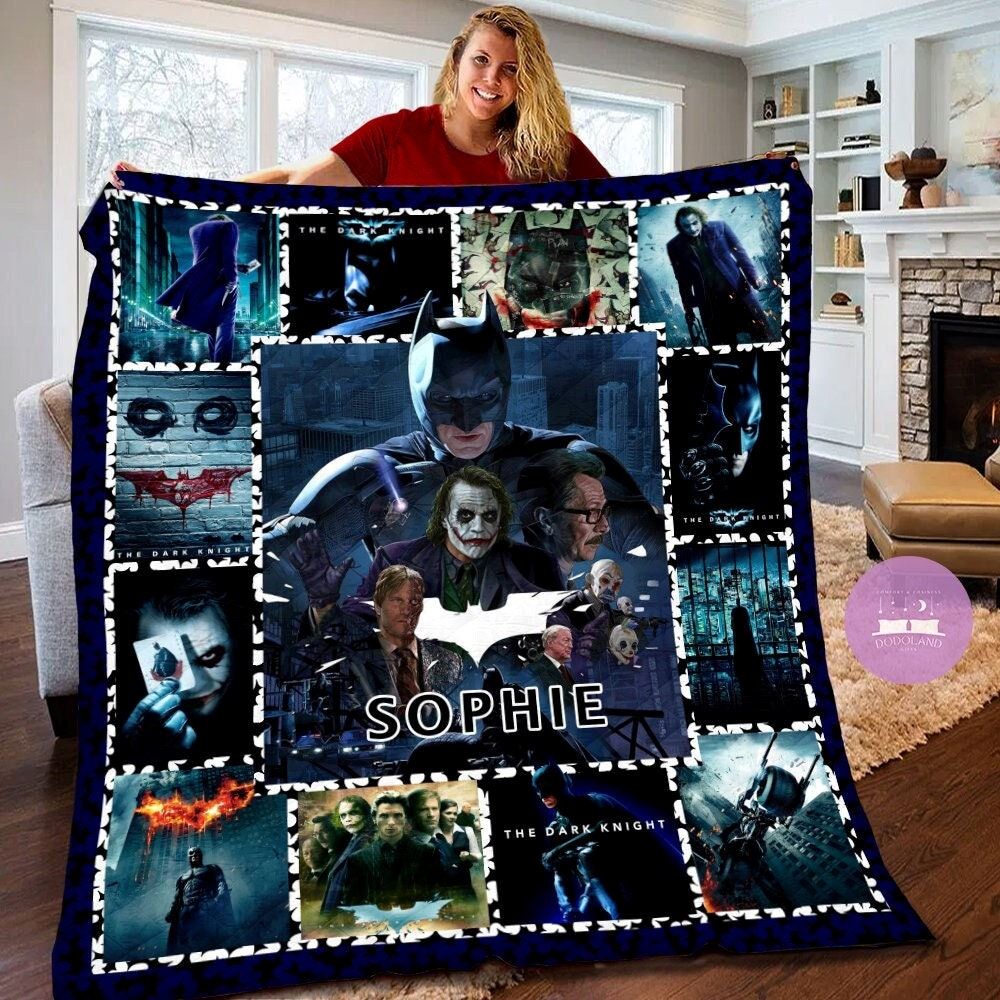 Personalized The Dark Knight Batman Joker Quilt Blanket The Dark Knight Fleece Blanket Batman Joker Costume Halloween Theme Party