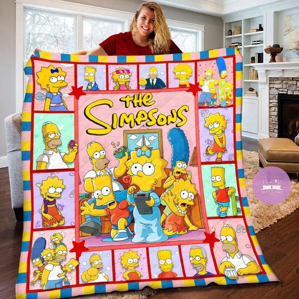 Personalized The Simpsons Quilt Blanket The Simpsons Fleece Blanket The Simpsons Birthday Gifts The Simpsons Christmas Gifts