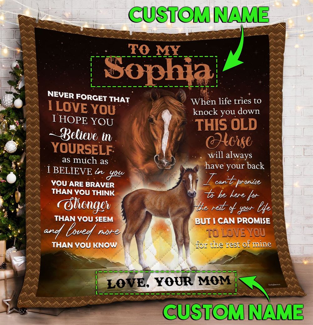 Personalized To My Daughter This Old Horse Will Always Have Your Back Quilt Blanket