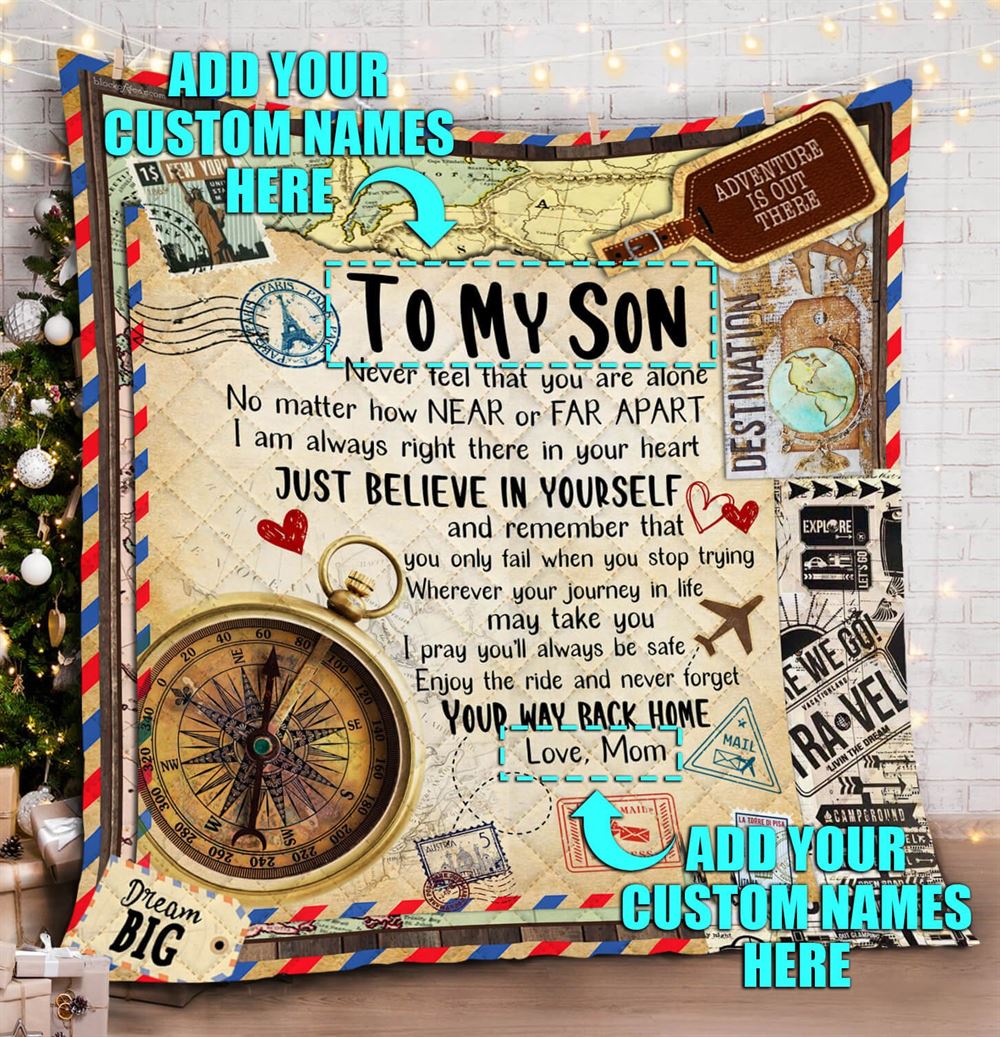 Personalized To My Son Grandson I Am Always Here For You Quilt Blanket