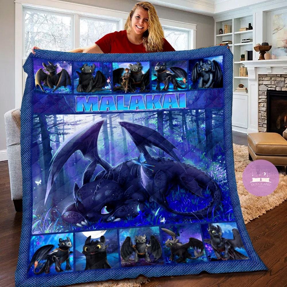 Personalized Toothless Night Fury Quilt Toothless Night Fury Fleece Blanket Night Fury Birthday Theme Party Toothless Christmas Gifts 03ps7