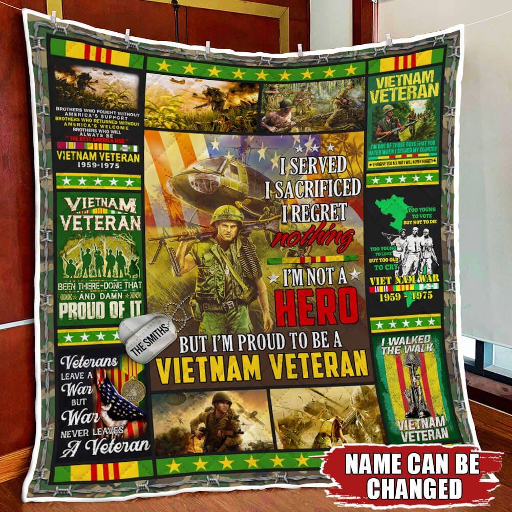 Personalized Vietnam Veteran Quilt Blanket Thb2478qct