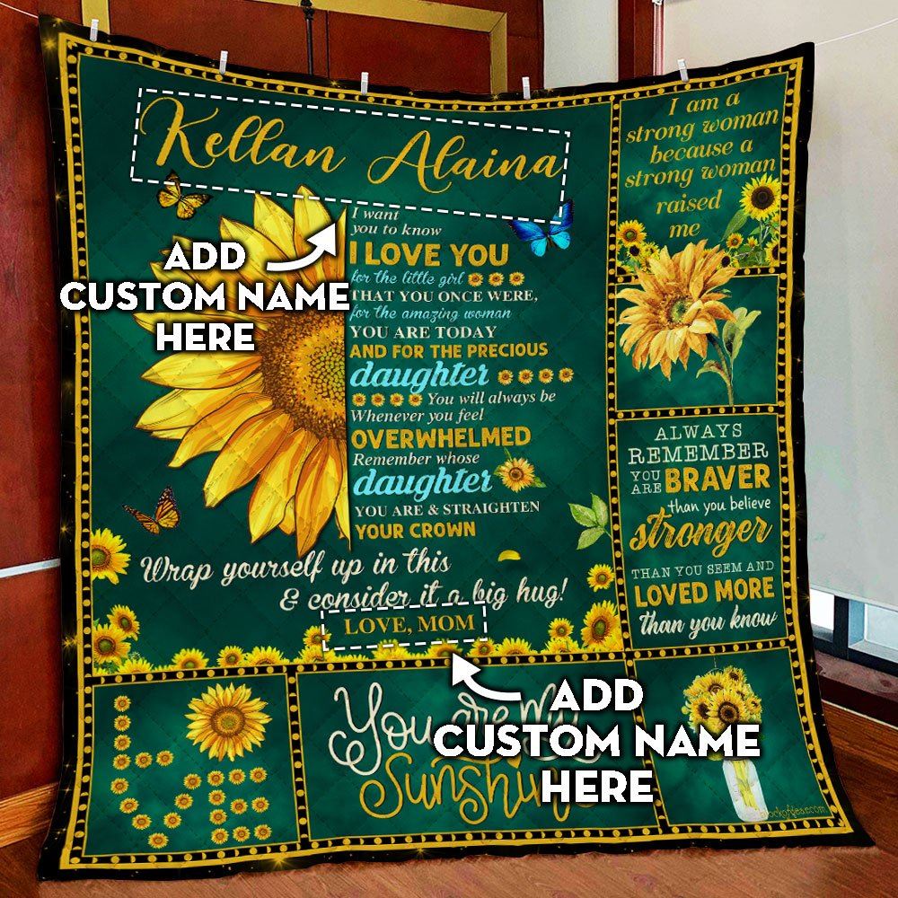 Personalized You Are My Sunshine Quilt Blanket