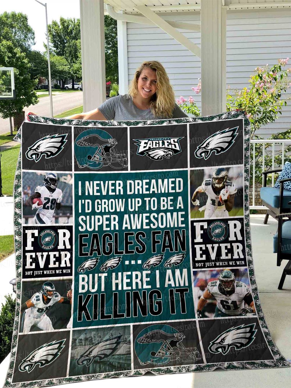 Philadelphia Eagles Girl Quilt Blanket 01-trungten-xw4t7