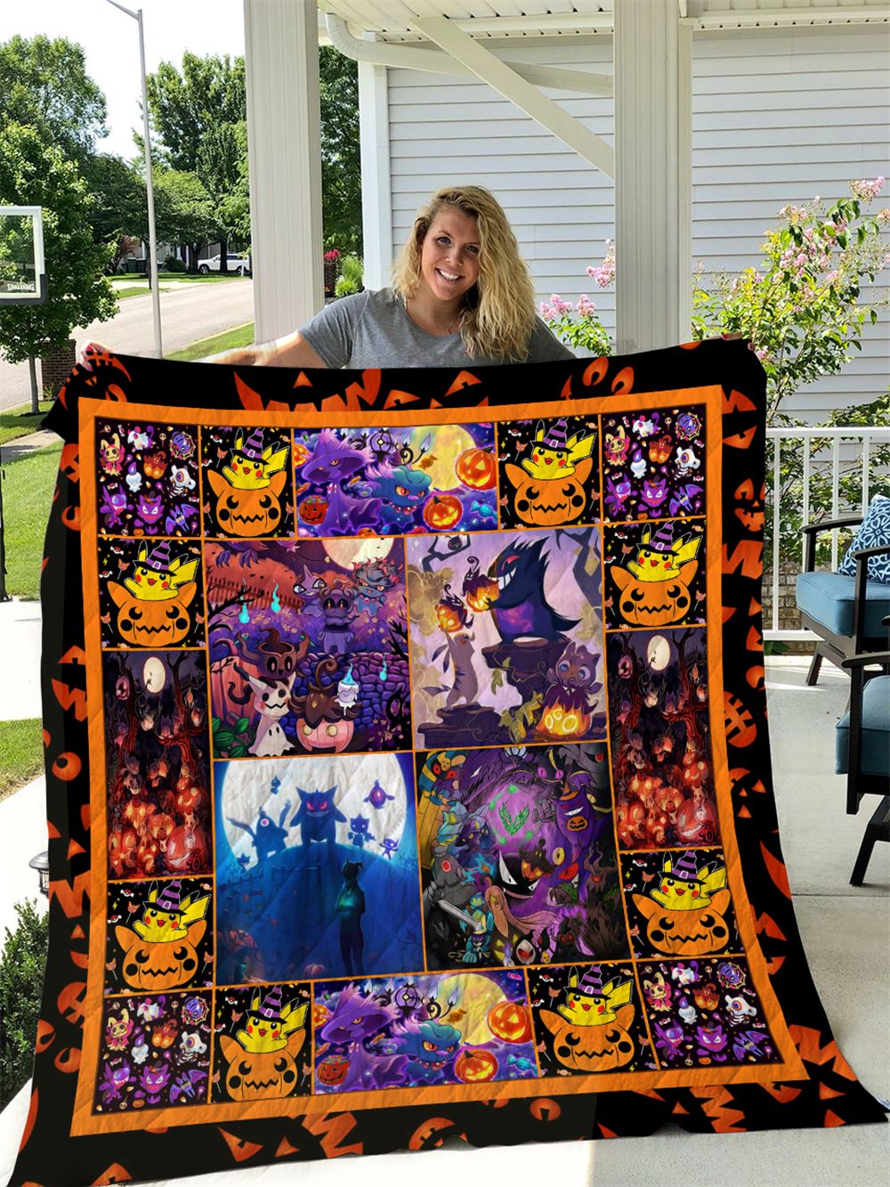 Pokémon Eevee Halloween V2 Quilt Blanket I1d2