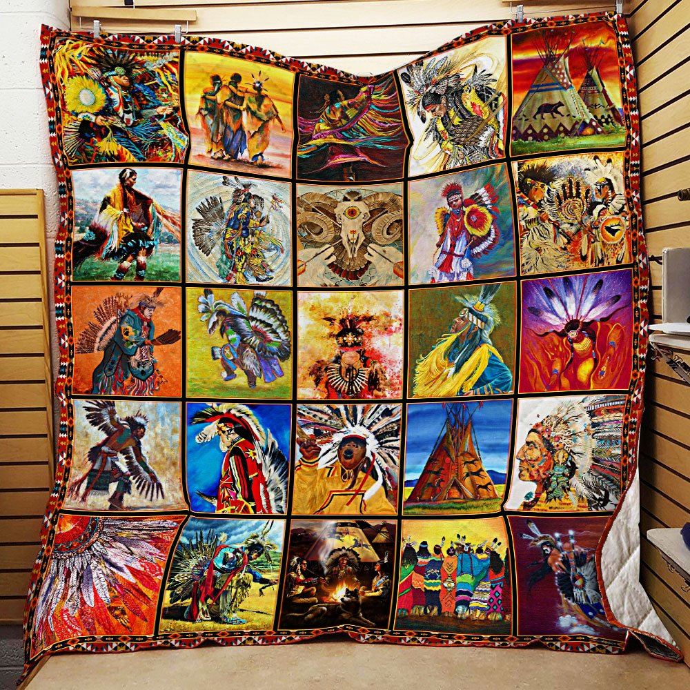 Pow Wow Native American Quilt Blanket