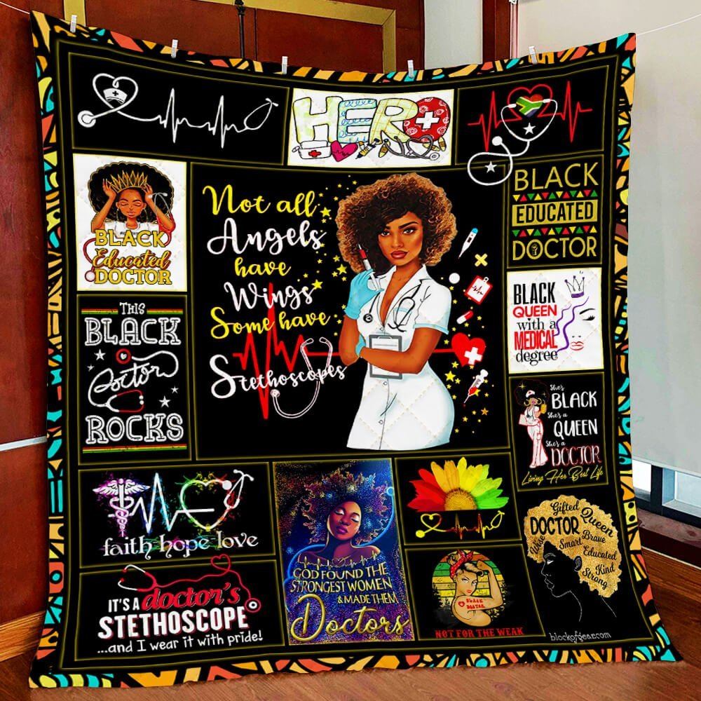 Proud Black Doctor Quilt Blanket