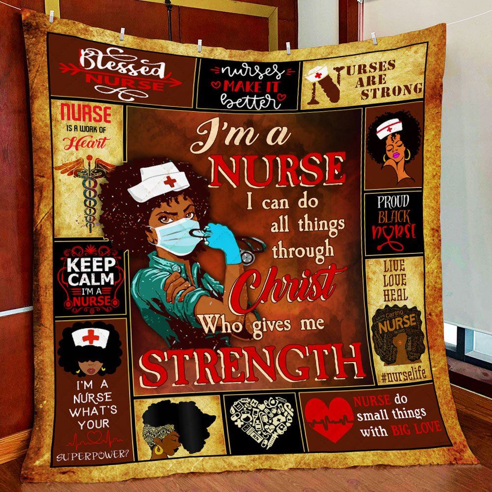 Proud Black Nurse Quilt Blanket