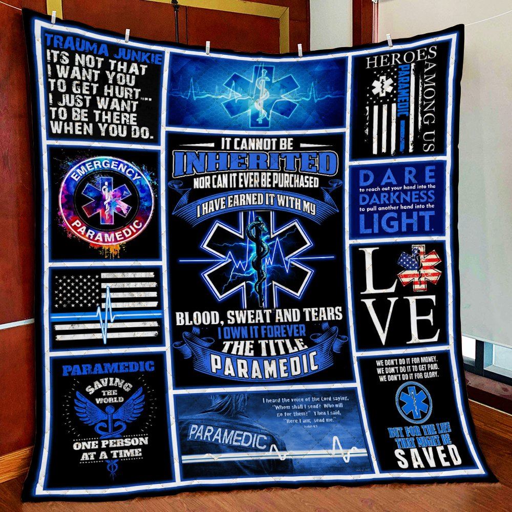 Proud The Title Paramedic Quilt Blanket