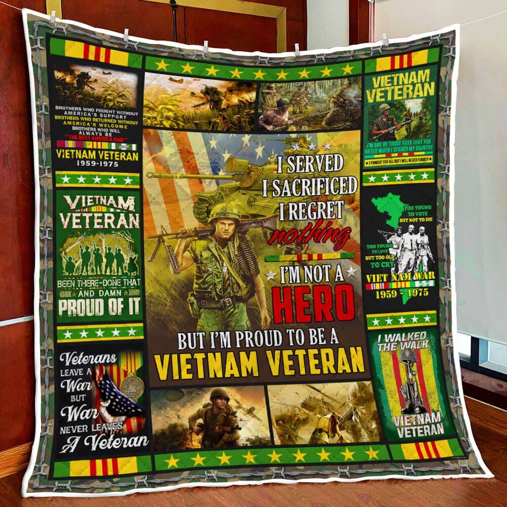 Proud To Be A Vietnam Veteran Quilt Blanket