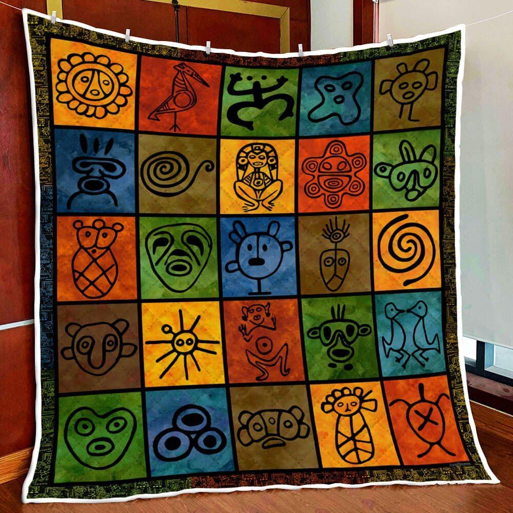 Puerto Rican Taino Quilt Blanket