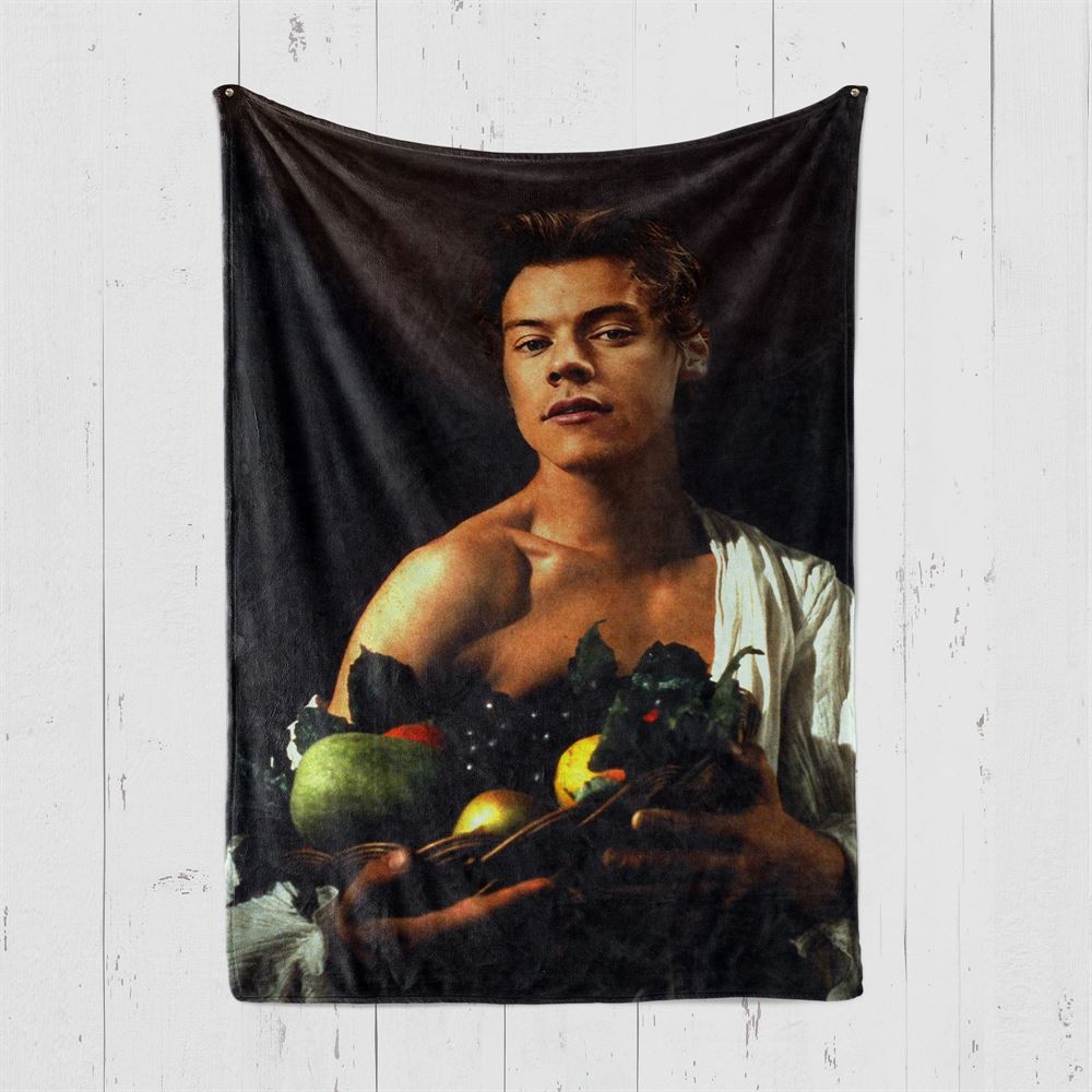 Renaissance Harry Caravaggio Boy Vintage Style Cozy Fleece Blanket