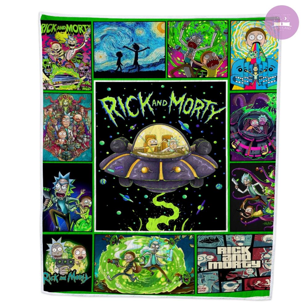 Rick And Morty Quilt Rick And Morty Fleece Blanket Rick And Morty Birthday Gifts For Toddlers Rick And Morty Christmas Gifts For Kids