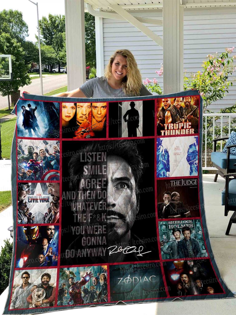 Robert Downey Jr Quilt Blanket 01-trungten-l504a