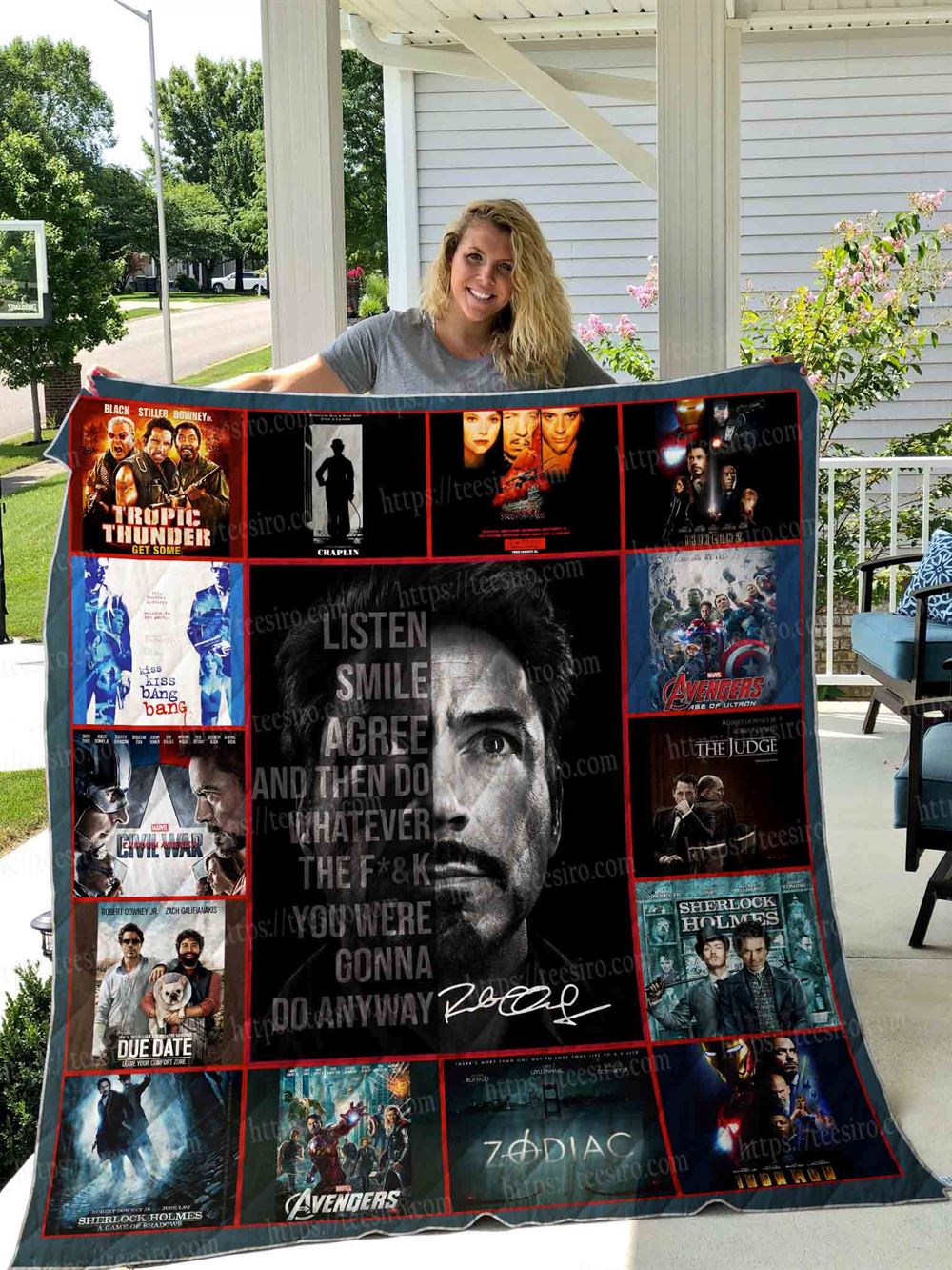 Robert Downey Jr Quilt Blanket 01