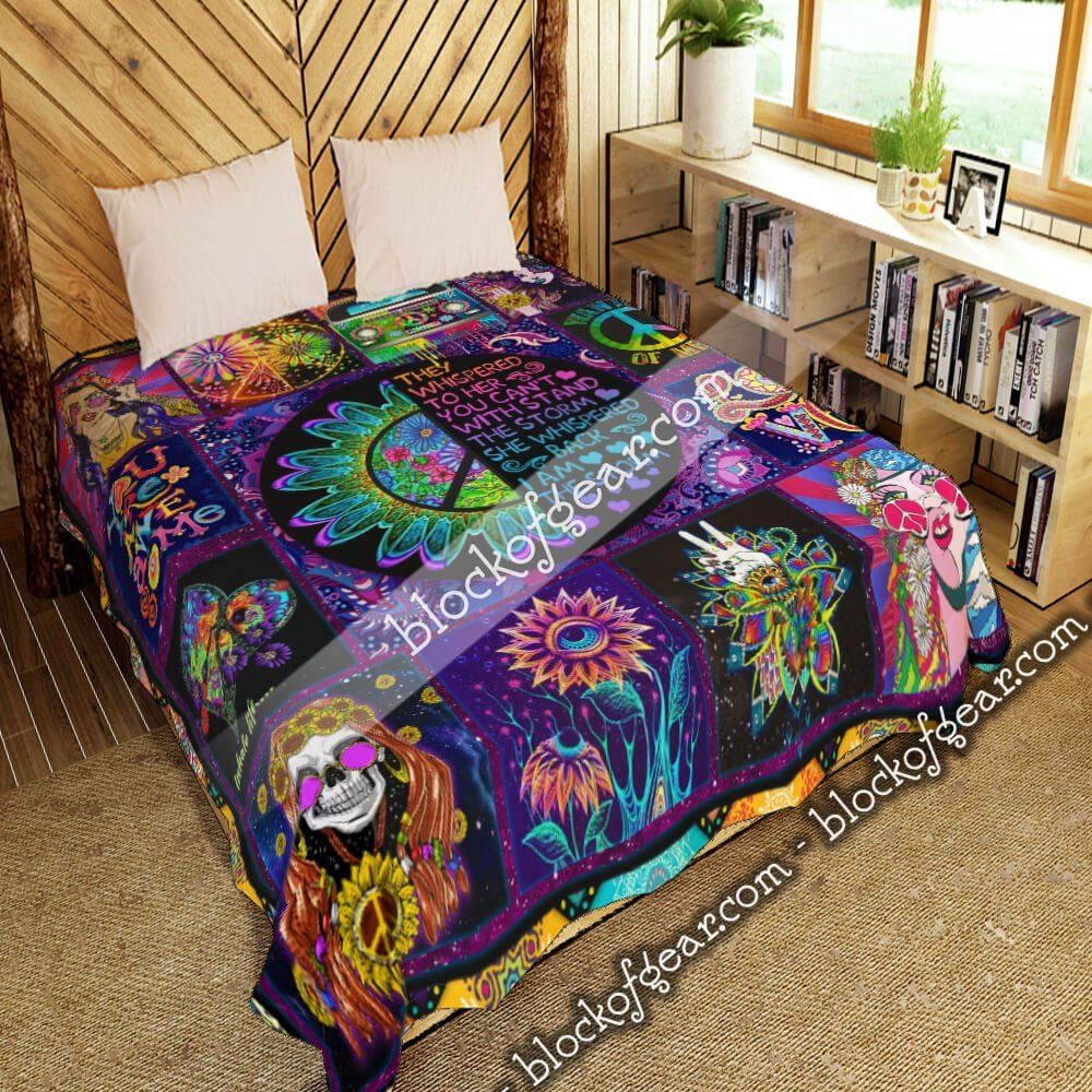 She Whispered Back I Am The Storm Hippie Quilt Blanket