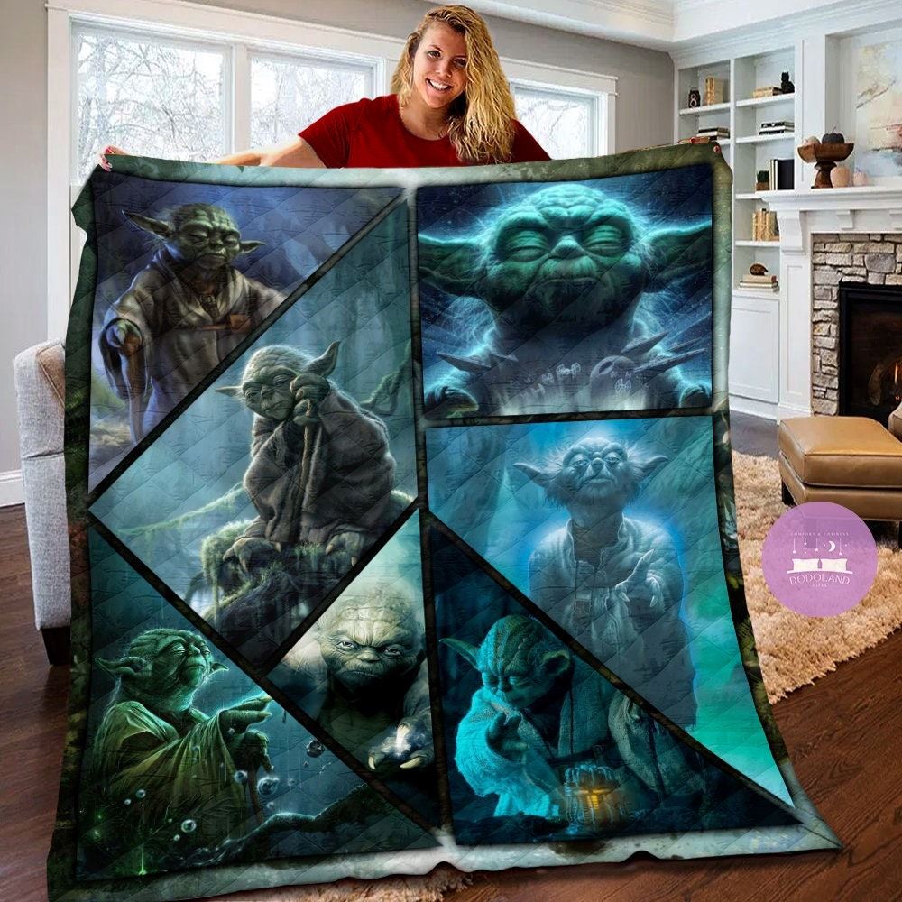 Star Wars Grogu Baby Yoda Quilt Mandalorian Baby Yoda Fleece Blanket Star Wars Grogu Baby Yoda Mandalorian Birthday Theme Party