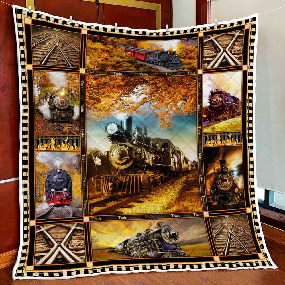 Steam Railroad Quilt Blanket