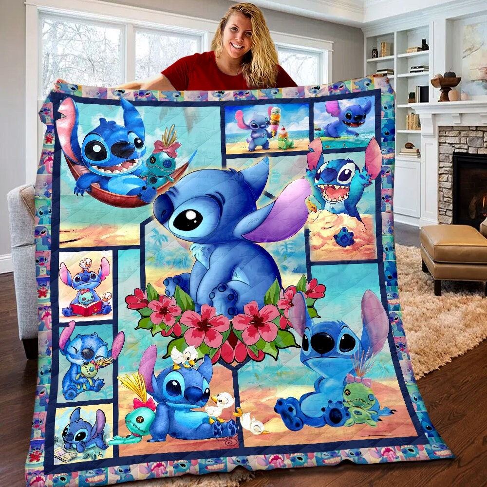 Stitch Quilt Lilo And Stitch Fleece Blanket Stitch Birthday Gifts Stitch Christmas Gifts For Kids