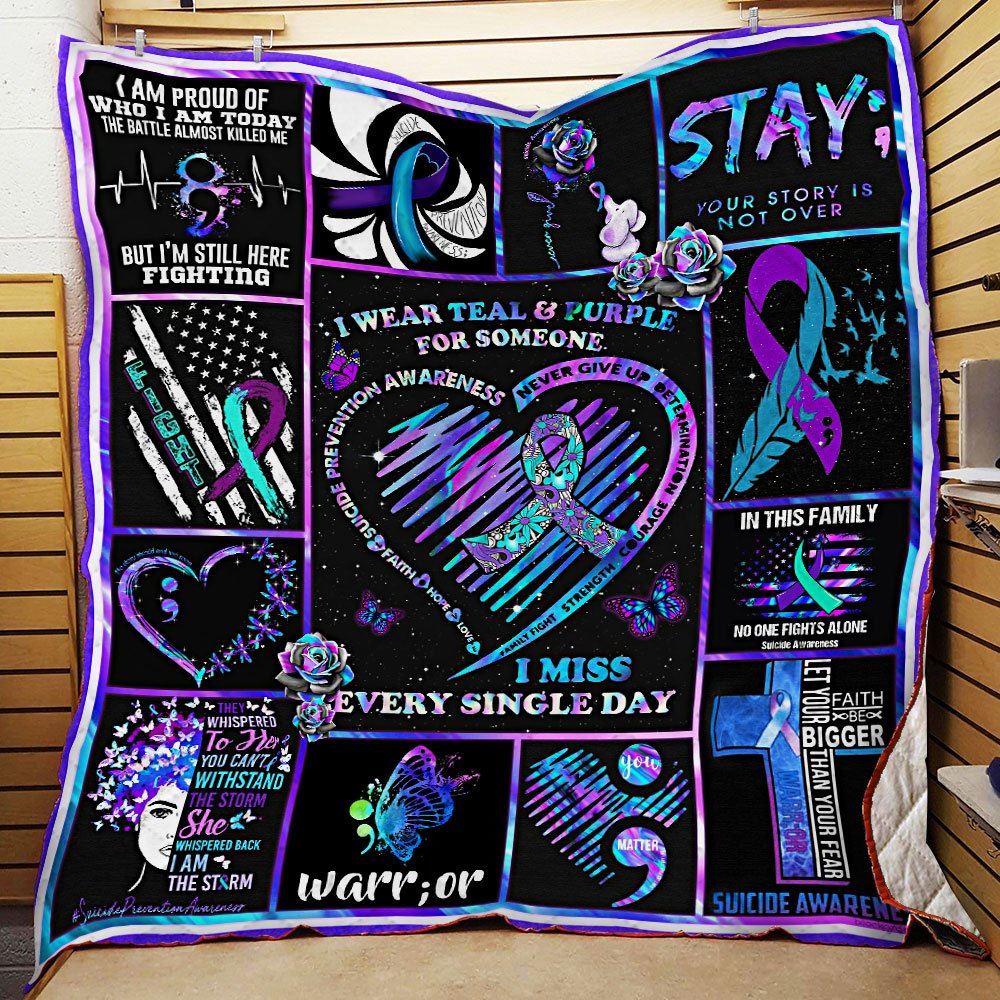 Suicide Prevention Awareness Quilt Blanket