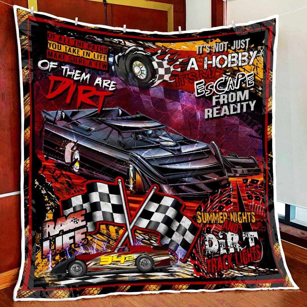 Super Late Model Racing Quilt Blanket