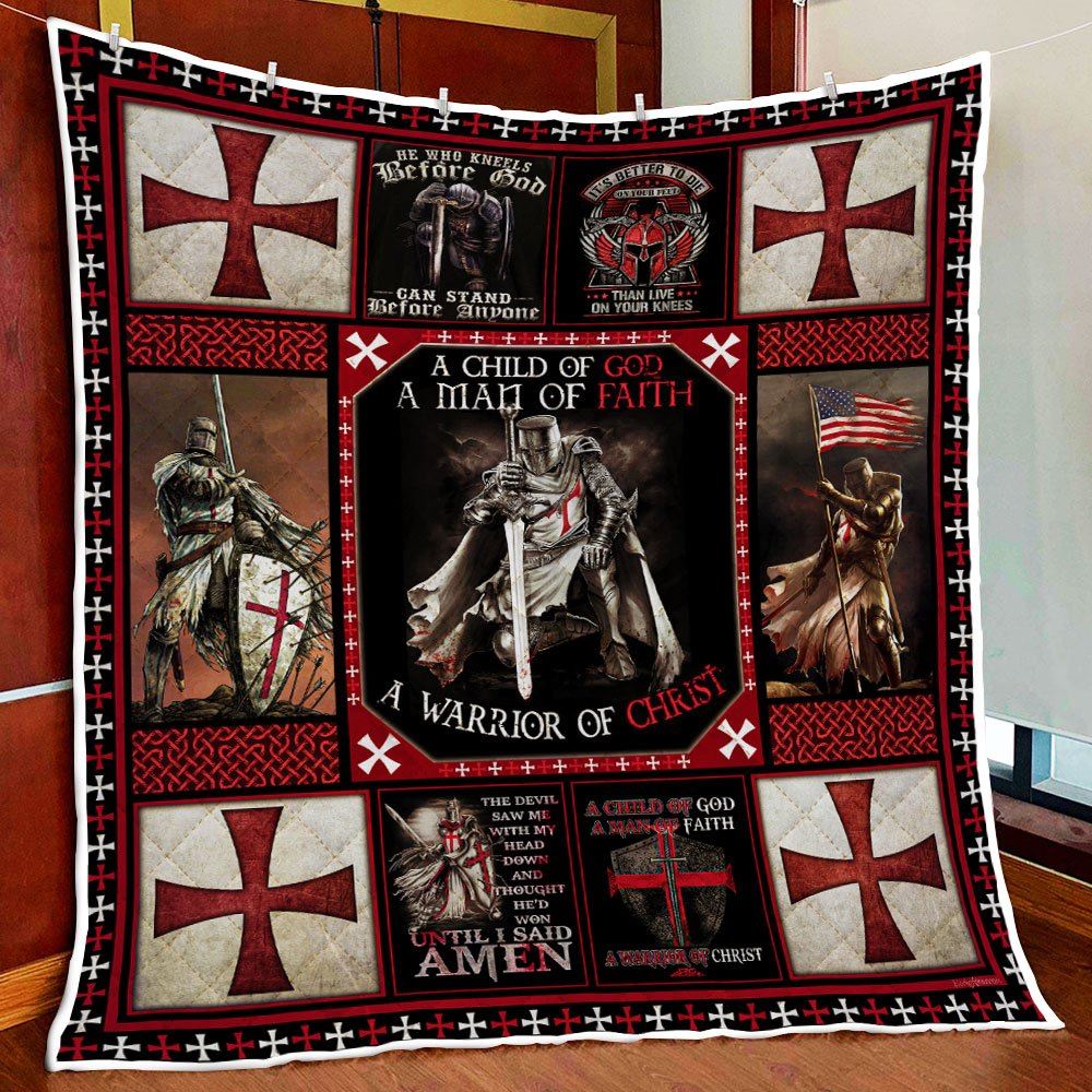 The Knights Templar Christian Warrior Quilt Blanket