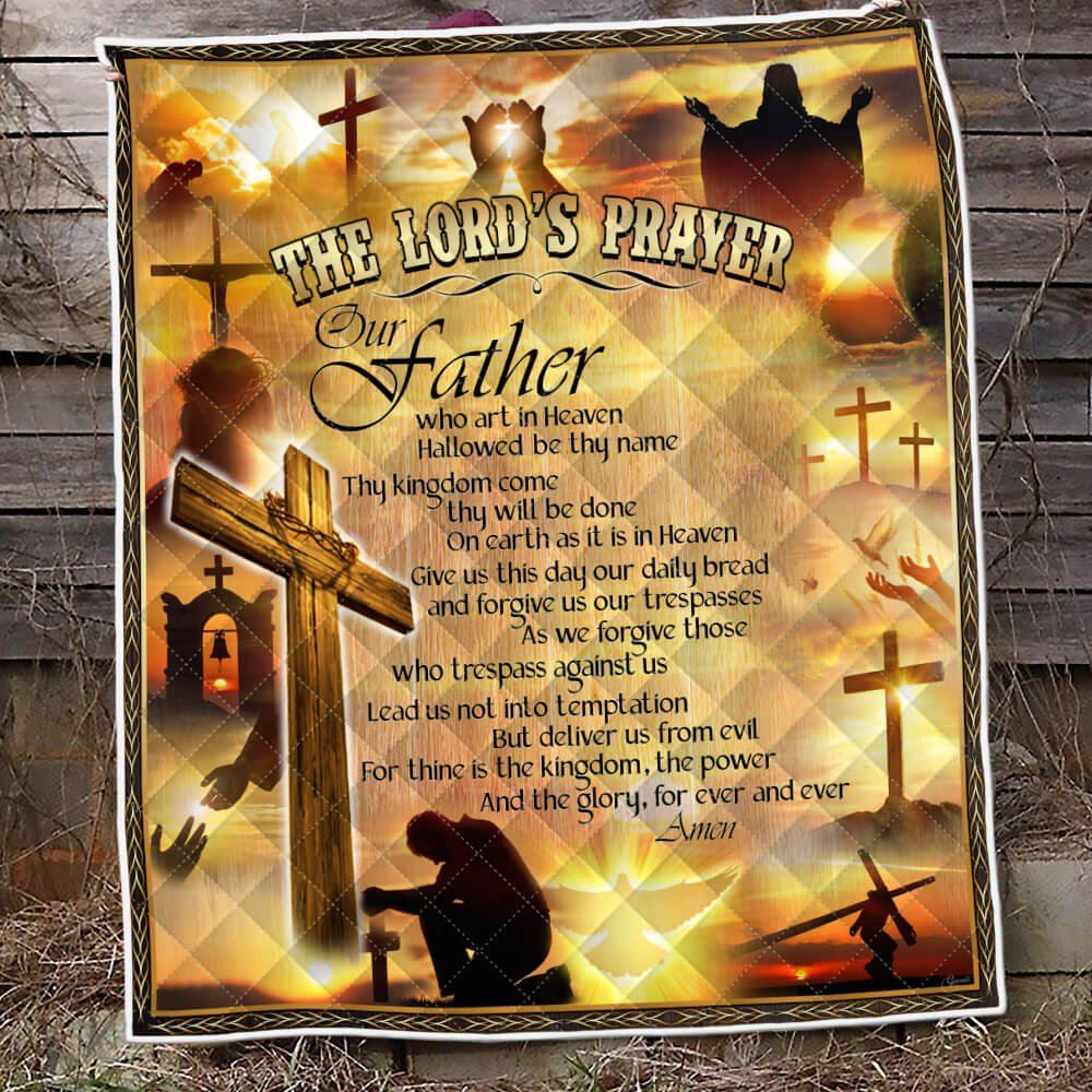 The Lords Prayer My God Jesus Christian Cross Quilt Blanket Thb2225qv1