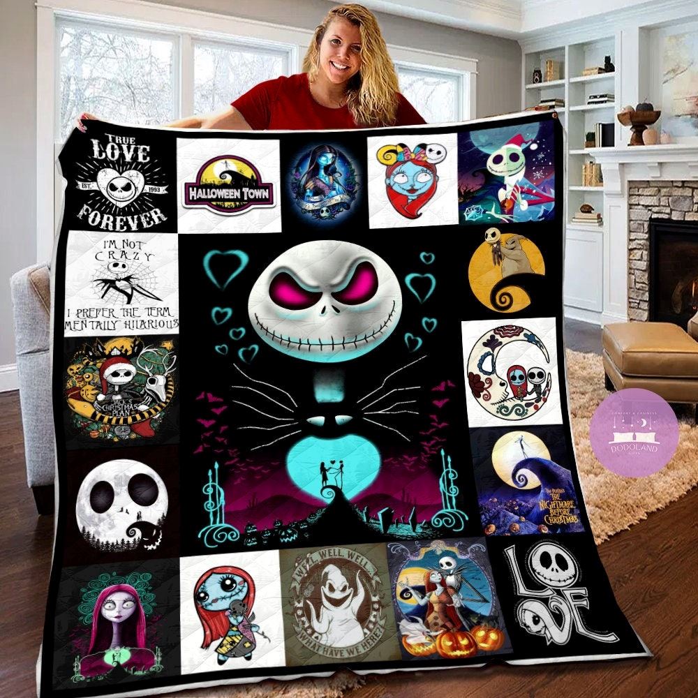 The Nightmare Before Christmas Fleece Blanket The Nightmare Before Christmas Quilt Jack Skellington Halloween Themed Party