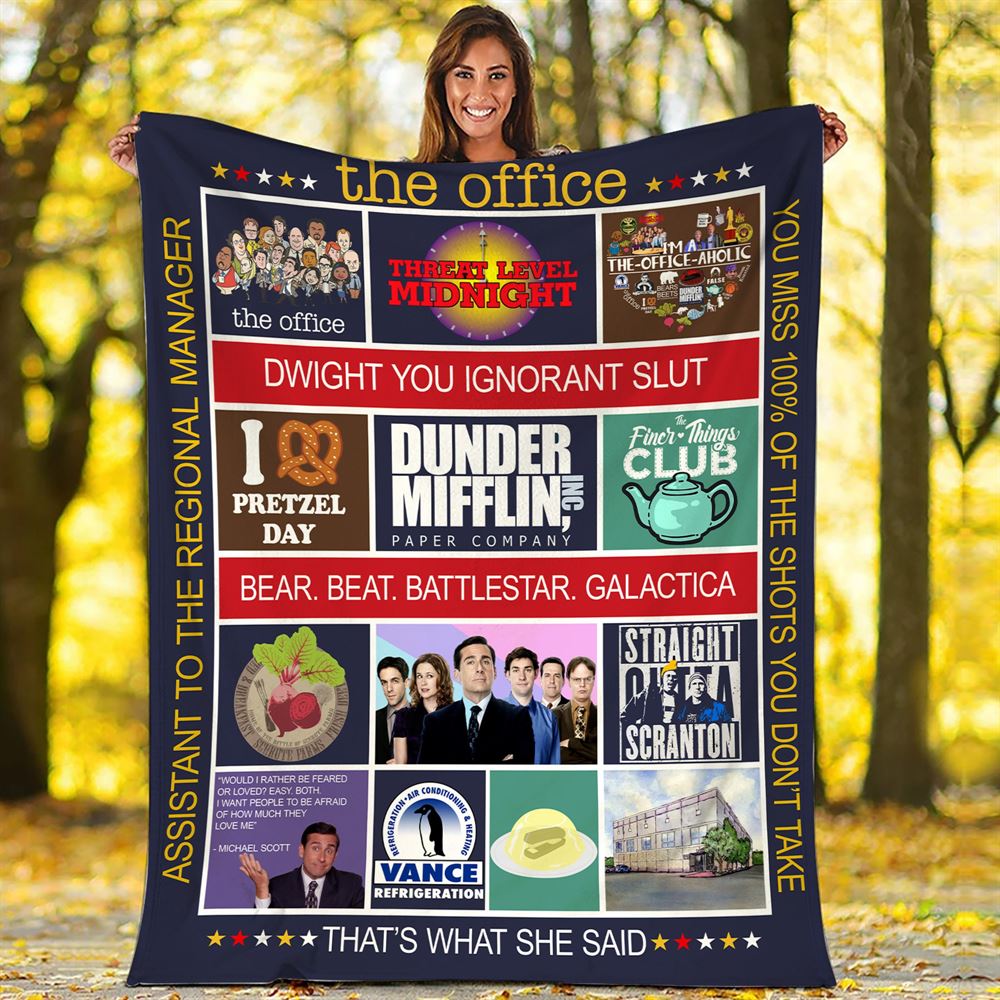 The Office Fleece Blanket Dunder Mifflin Threat Level Midnight Blanket For Bed Couch Sofa Christmas Gifts