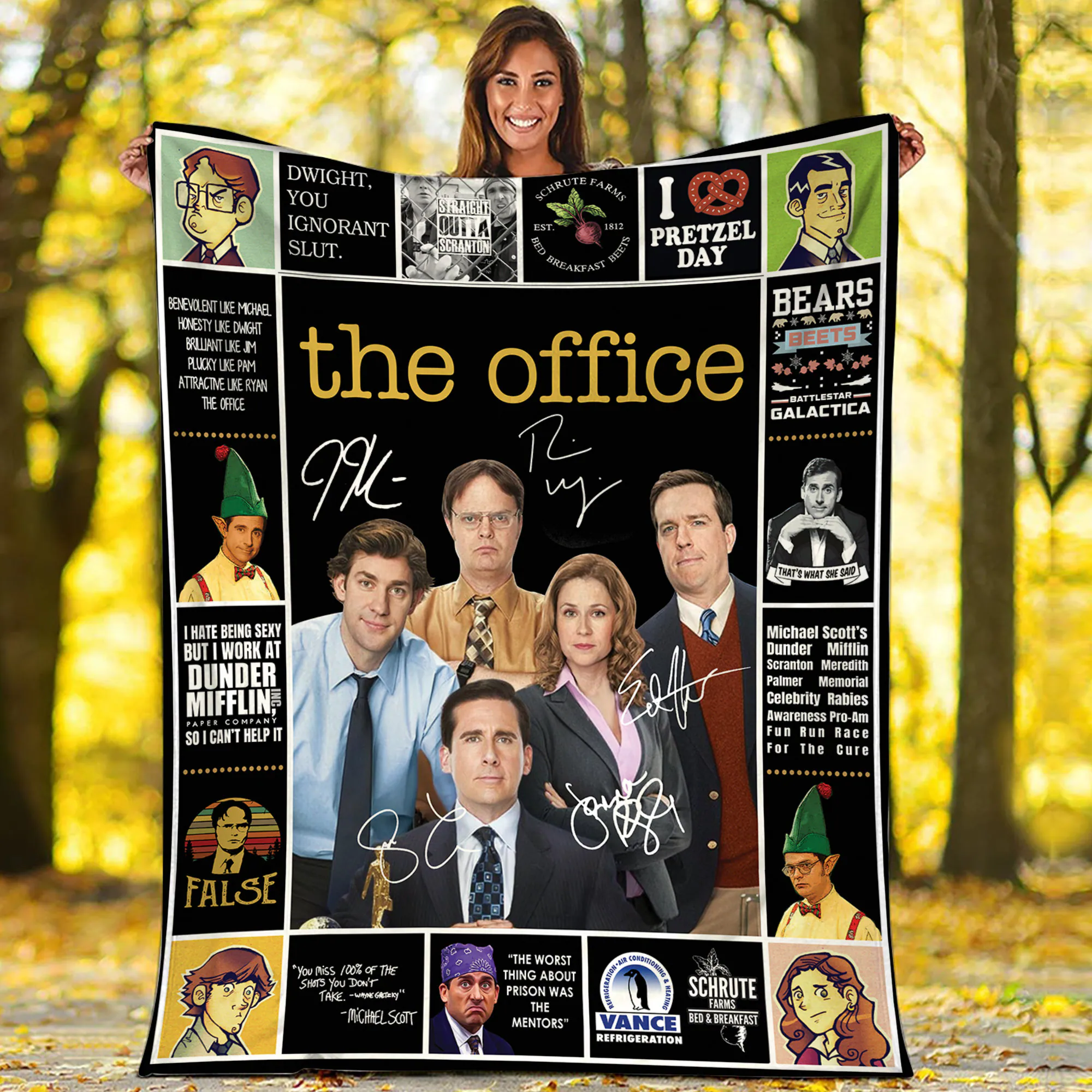 The Office Fleece Blanket The Office Characters Blanket Michael Scott Dwight Schrute Blanket For Bed Couch Sofa Christmas Gifts