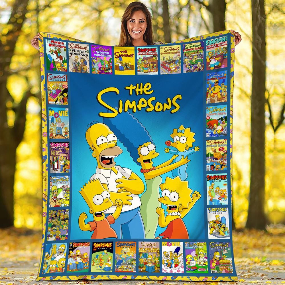 The Simpsons Fleece Blanket Simpsons Family Throw Blanket For Bed Couch Sofa Christmas Gifts