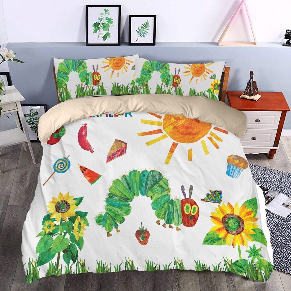 The Very Hungry Caterpillar Bedding Set Duvet Cover And Pillowcase The Very Hungry Caterpillar Pattern Quilt Blanket Birthday Gifts