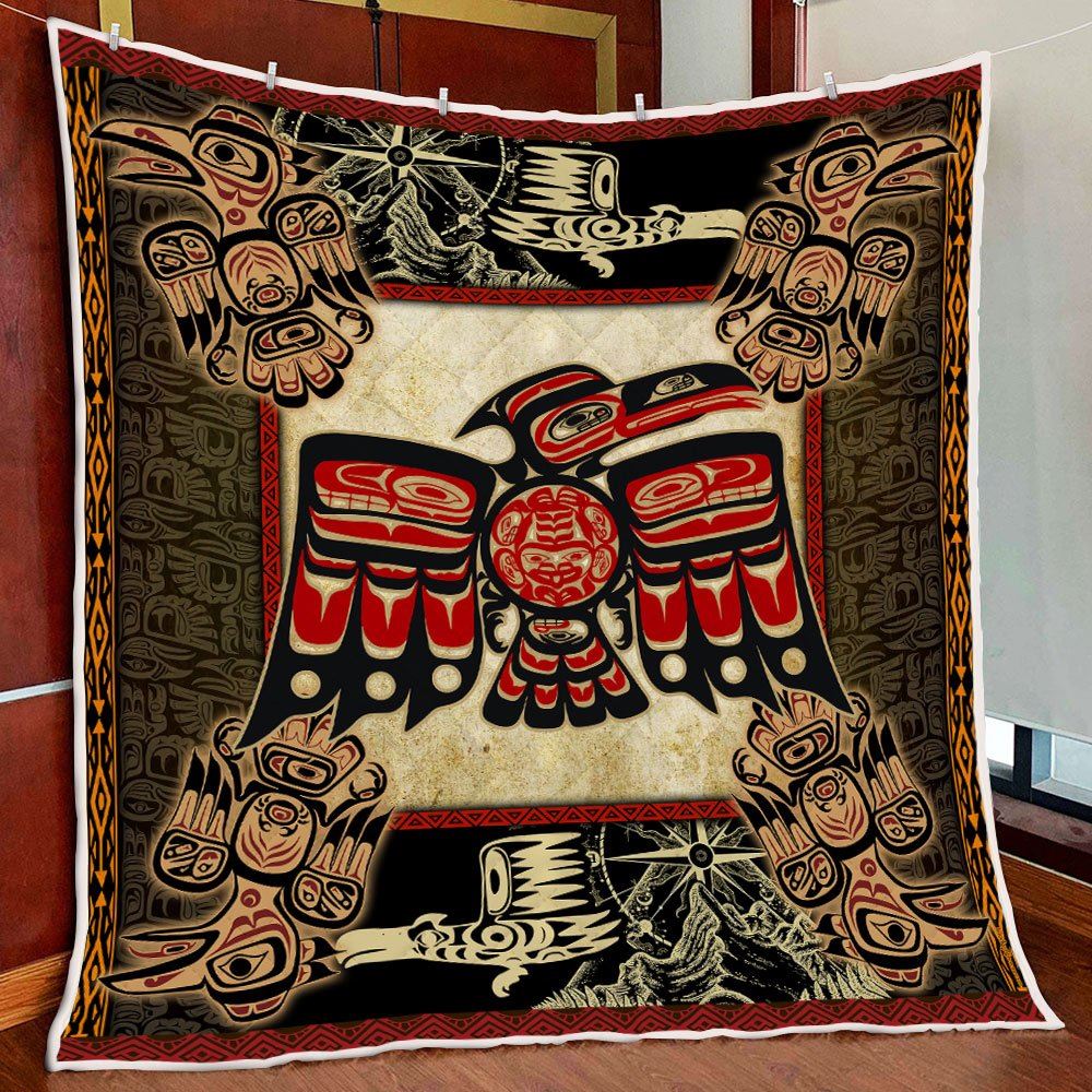 Tlingit Raven Native American Quilt Blanket