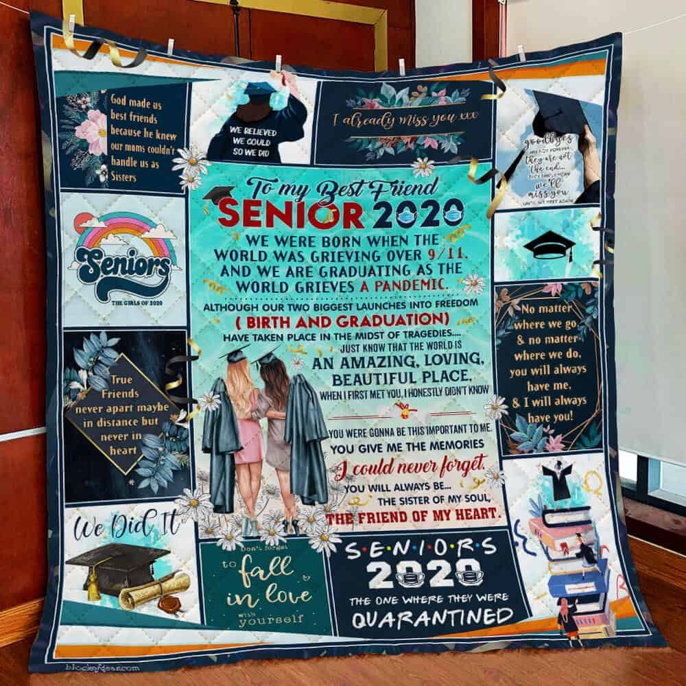 To My Best Friend Senior 2020 Quilt Blanket