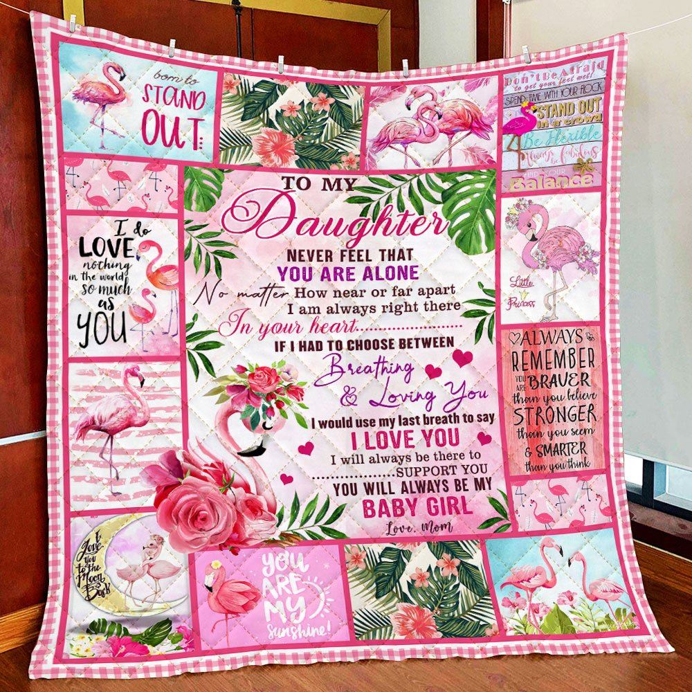 To My Daughter Flamingo Quilt Blanket Thb2014q