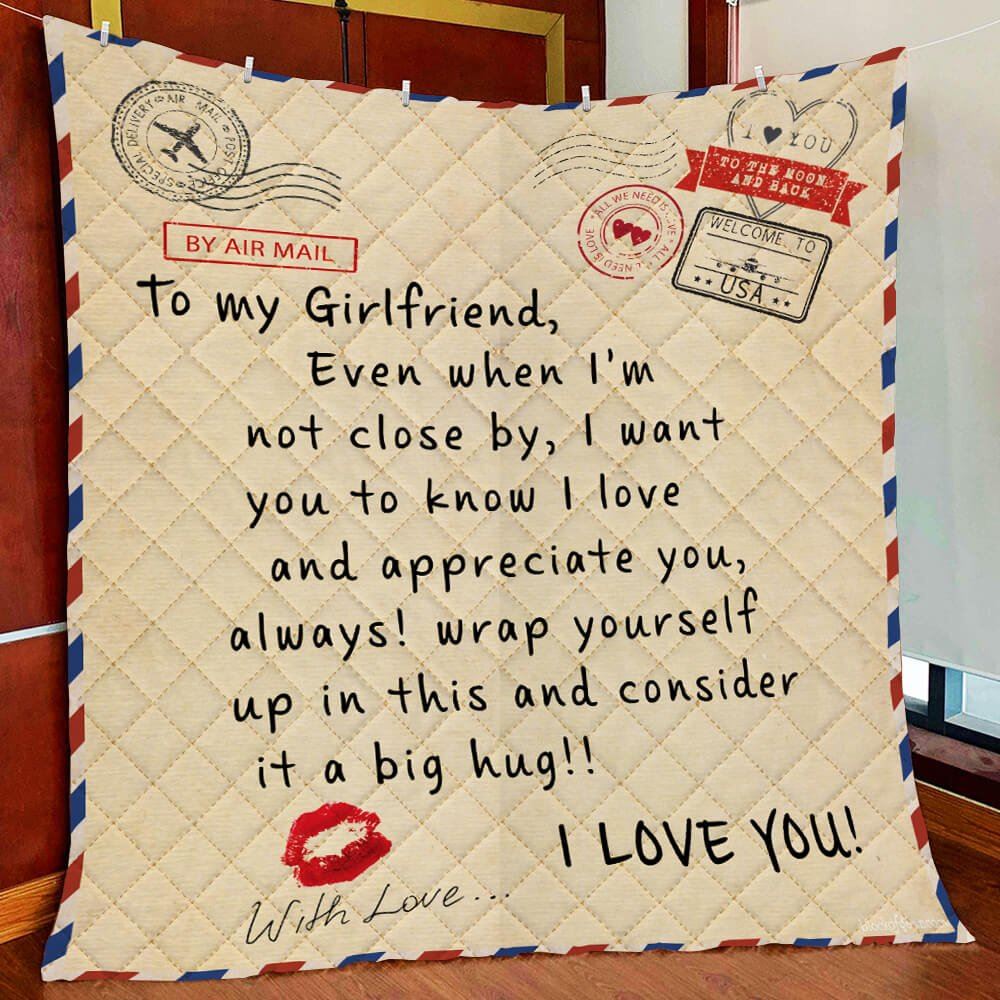 To My Girlfriend Love Letter Quilt Blanket