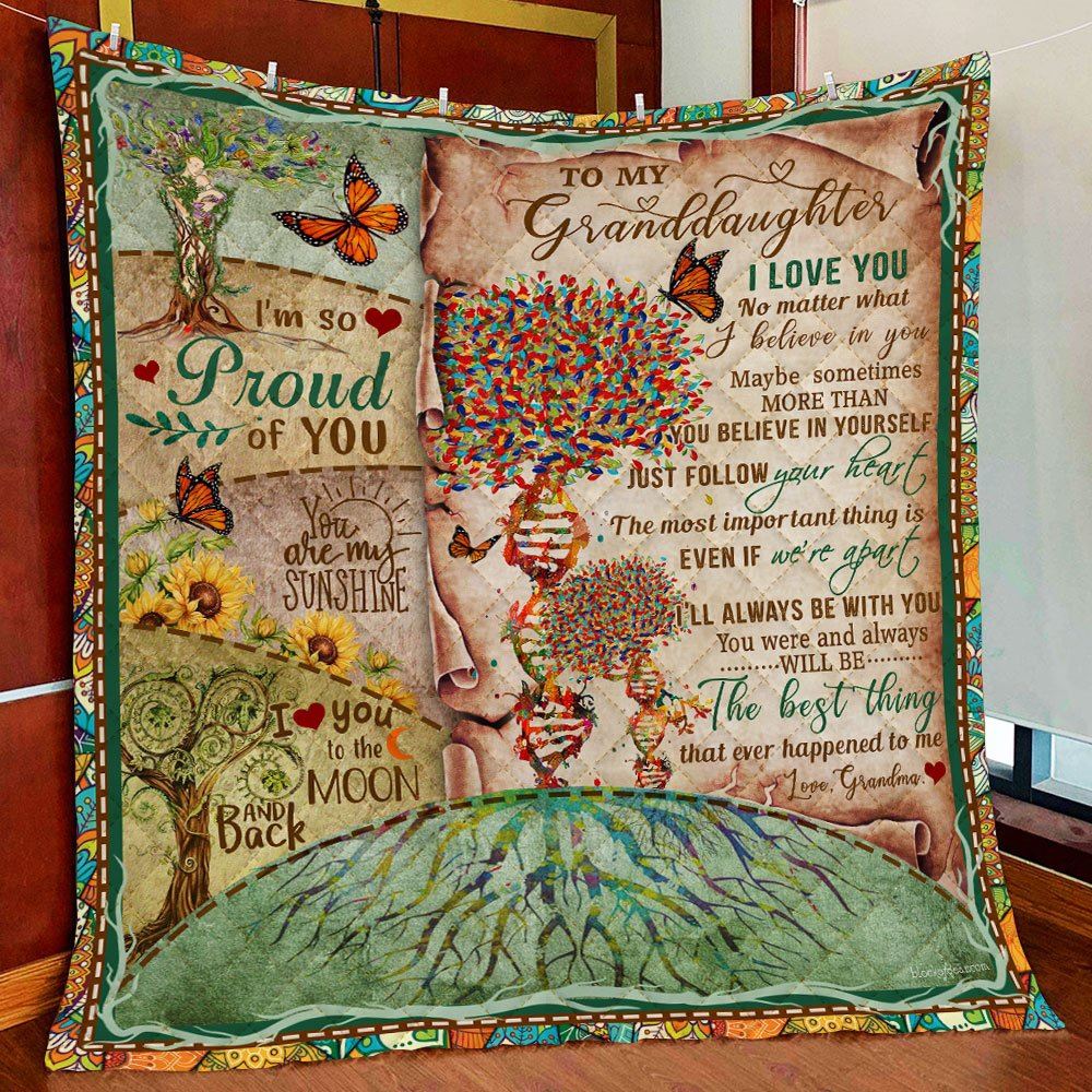 To My Granddaughter I Will Always Be With You Quilt Blanket Ds06q